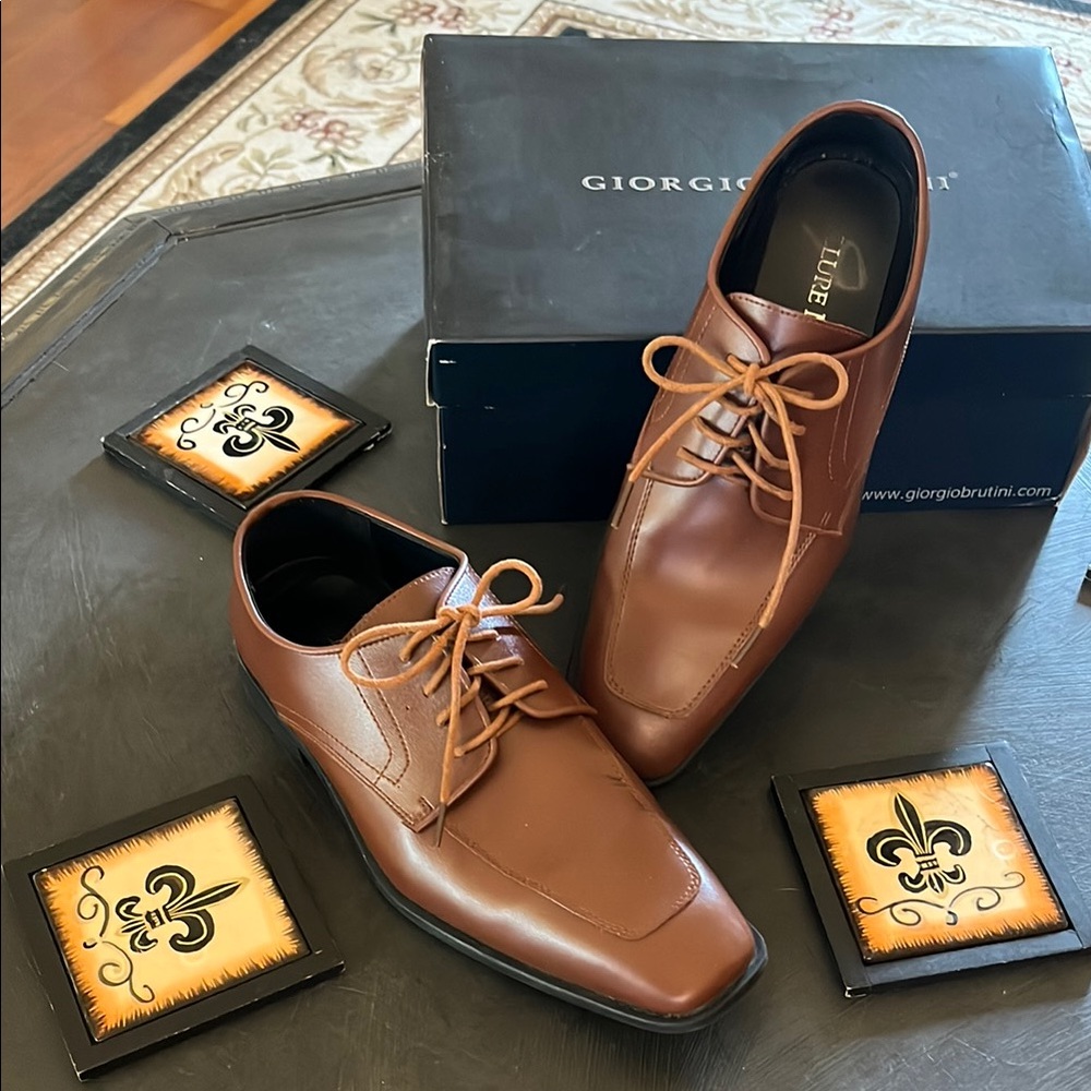 Giorgio Brutini Brown Leather Oxfords Classic Design
